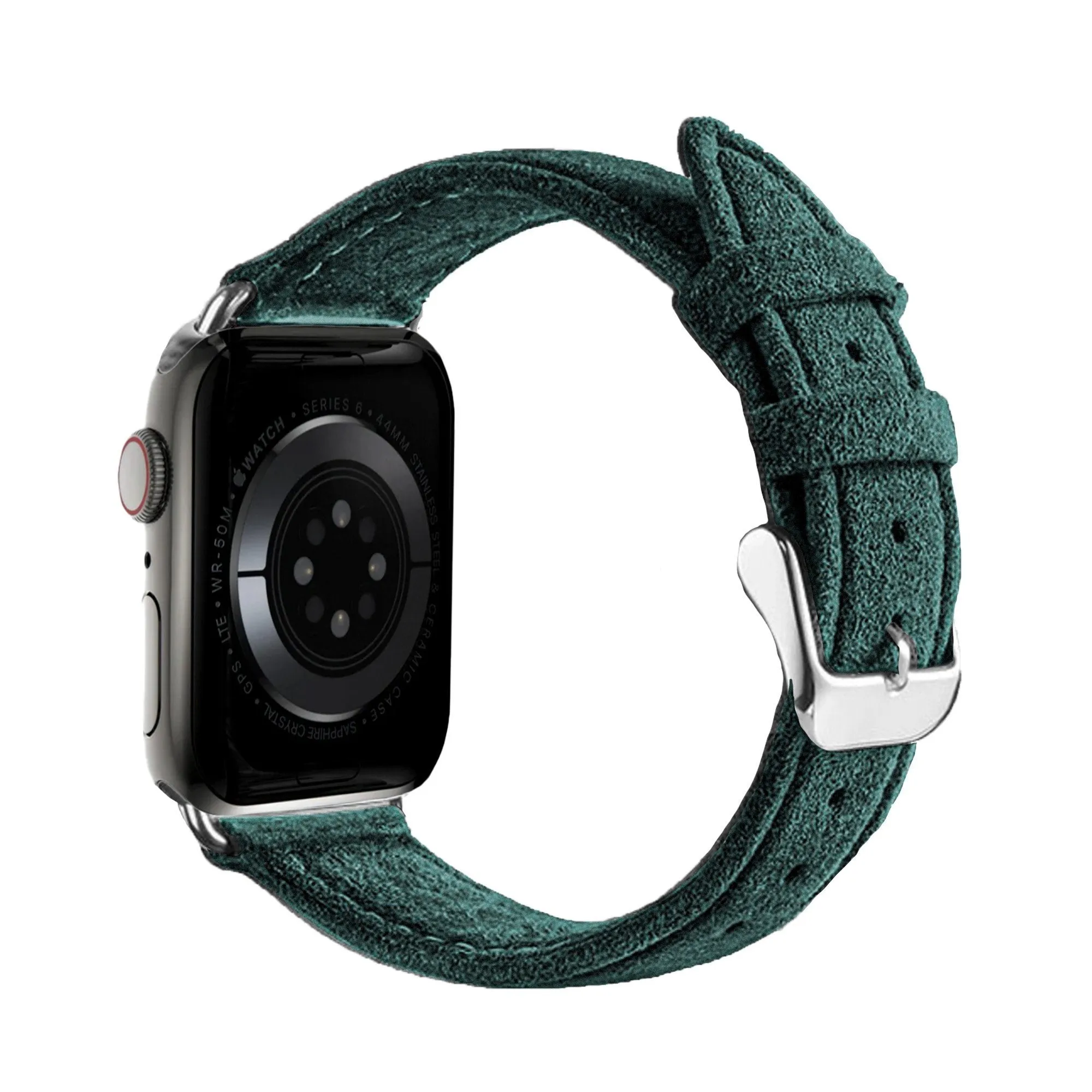 Modern Minimalism Apple Watch Buckled Alcantara Strap (Dark Green)