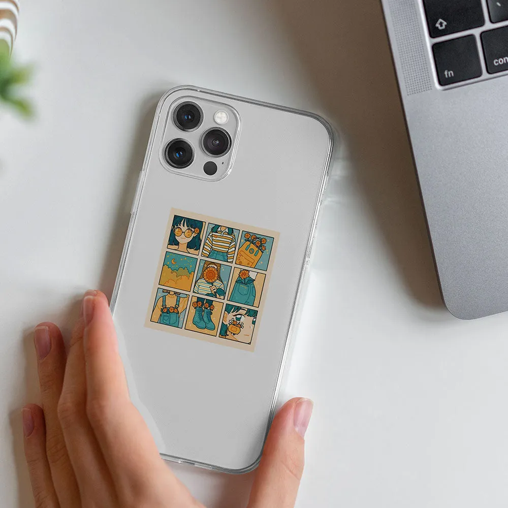 Aesthetic Floral Girl Printed Silicone case Shock Layer