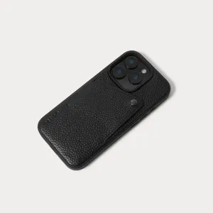 Sleek Texture Vivid colors Alex Pebble Leather Wallet Case (no D-rings) - Black/Pewter