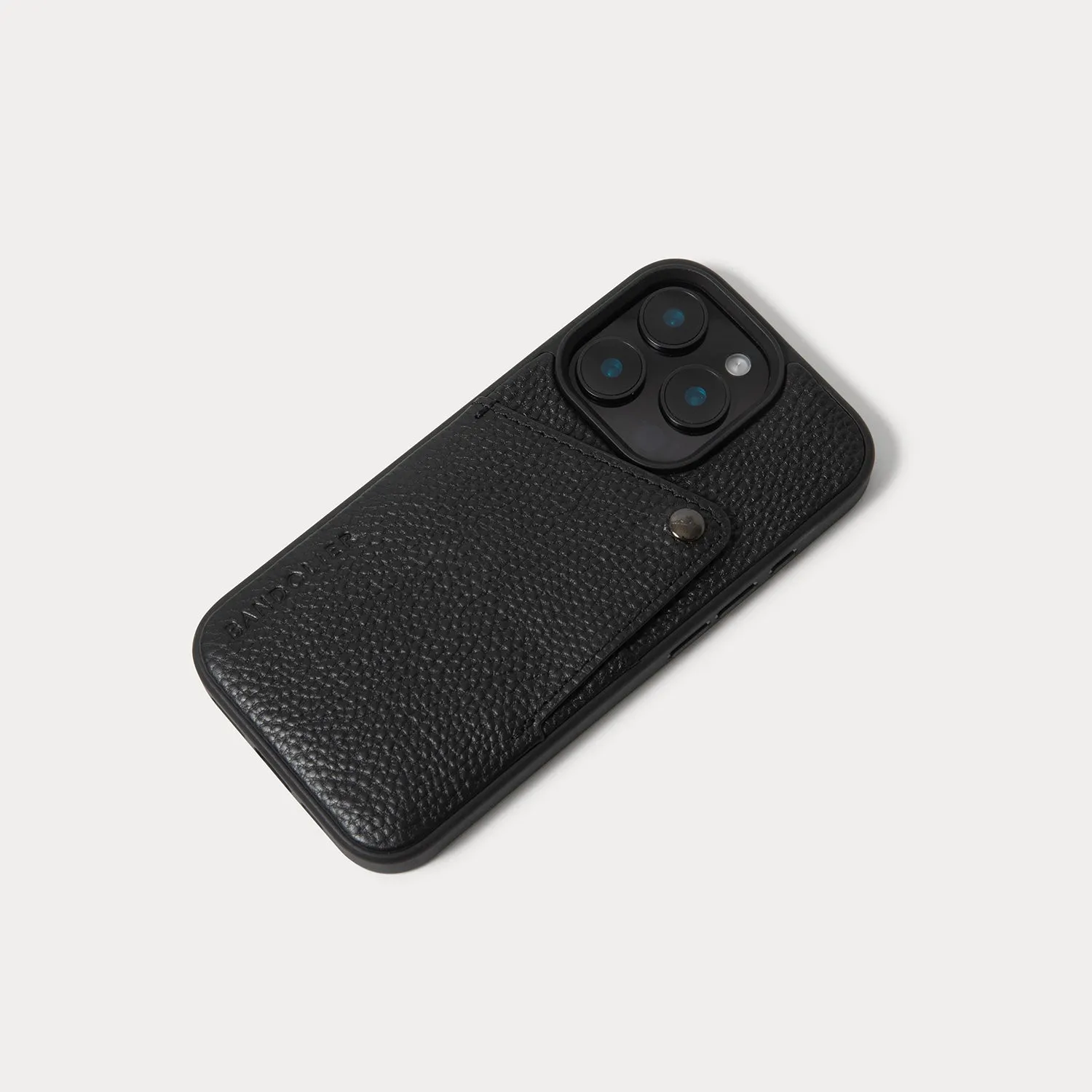 Sleek Texture Vivid colors Alex Pebble Leather Wallet Case (no D-rings) - Black/Pewter