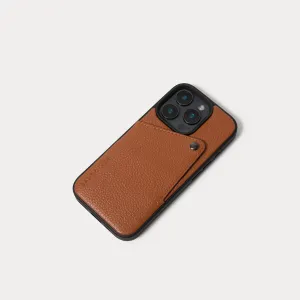 Alex Pebble Leather Wallet Phone Case (no D-rings) - Sienna/Pewter Light Structure