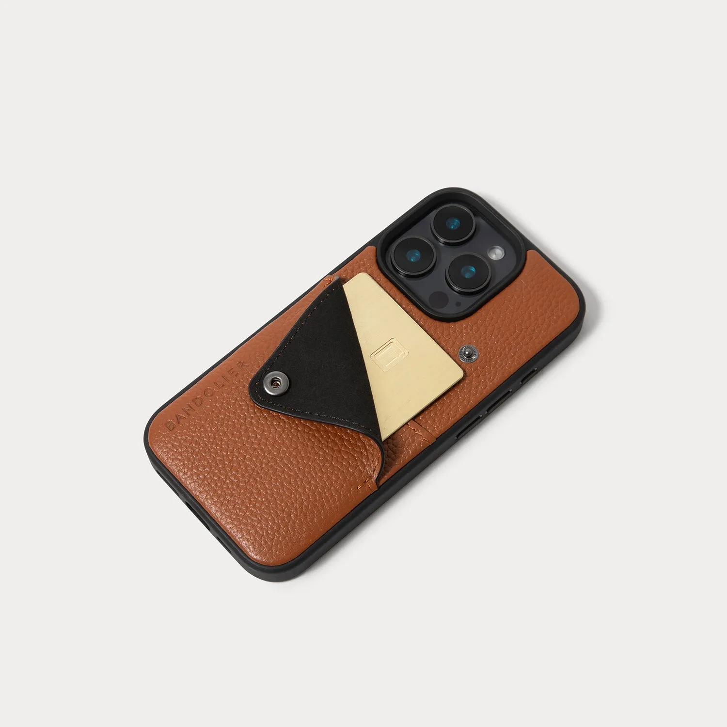 Alex Pebble Leather Wallet Phone Case (no D-rings) - Sienna/Pewter Flexible Layer Design Minimal Aesthetic Touch