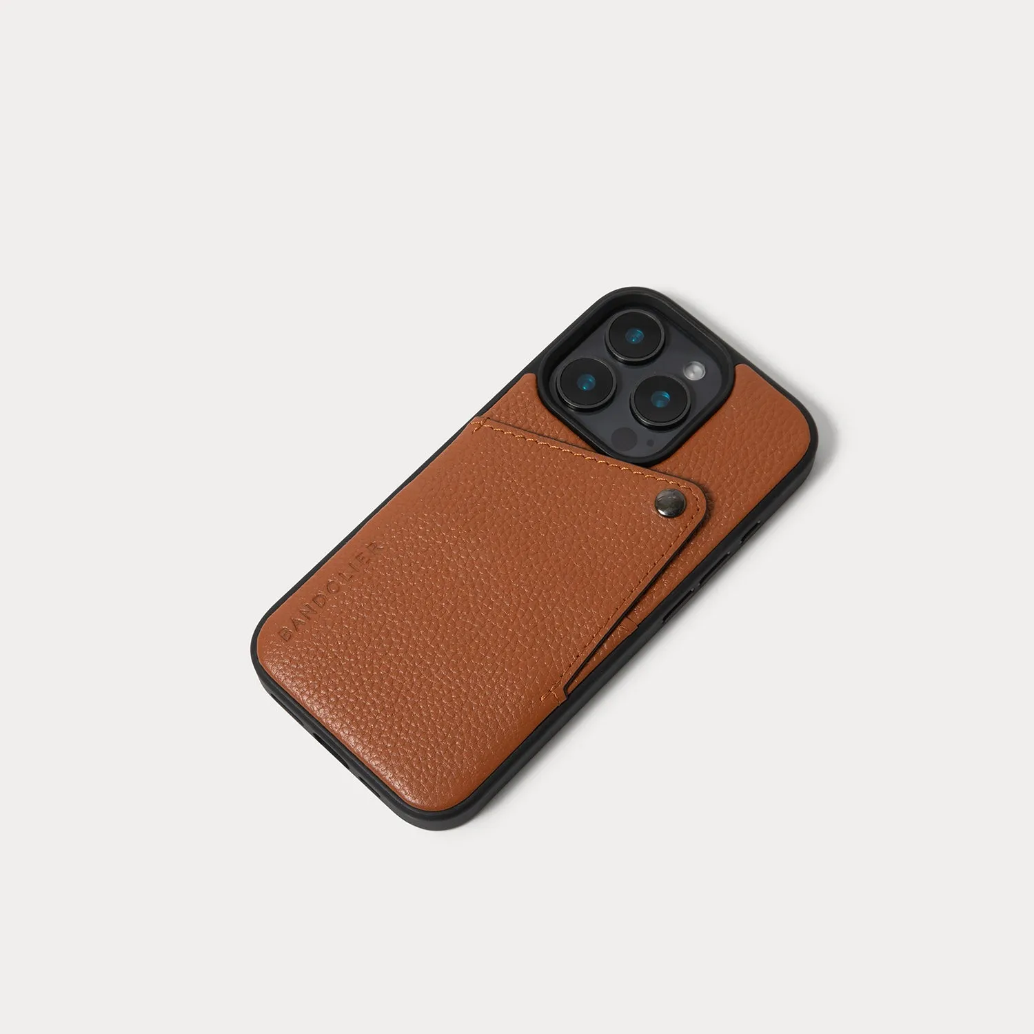 Alex Pebble Leather Wallet Phone Case (no D-rings) - Sienna/Pewter Light Structure