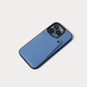 Smooth Pattern Alex Smooth Leather Wallet Phone Case (no D-rings) - Denim Blue/Pewter