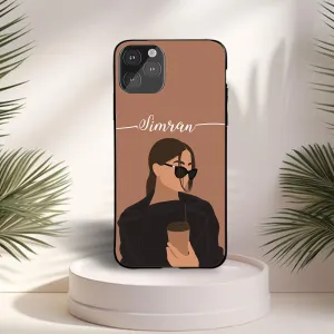 TPU Material Color Pattern Alice With Sipper  Name Case