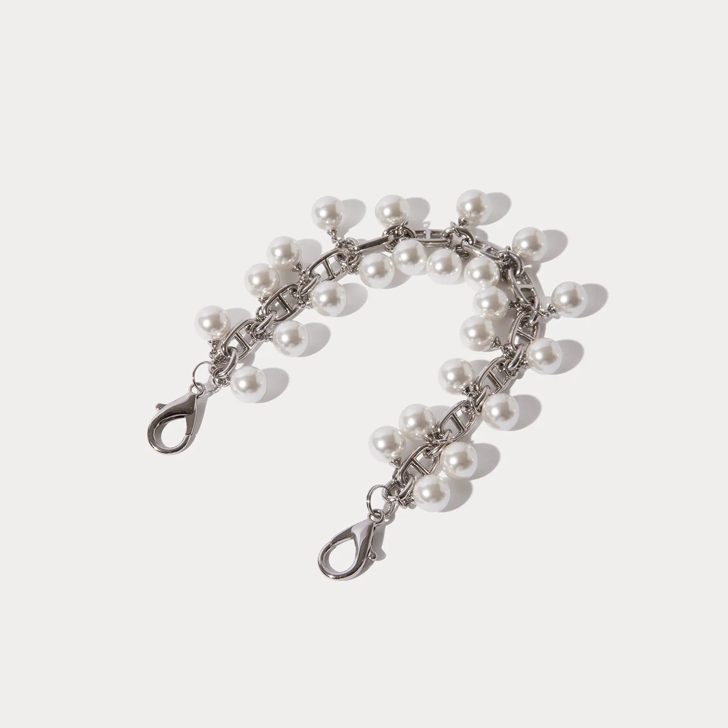 student use Mobile Users Emelia Wristlet Strap - Pearl Silver/Silver