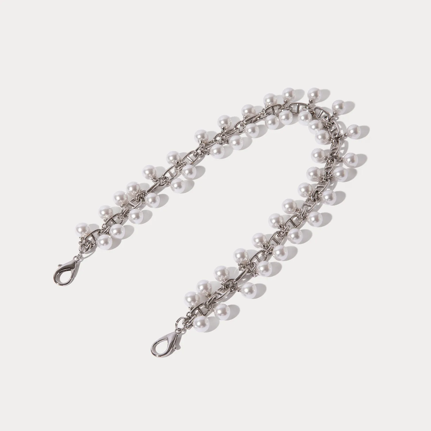 Emelia Wristlet Strap - Pearl Silver/Silver Braided Strap Gear