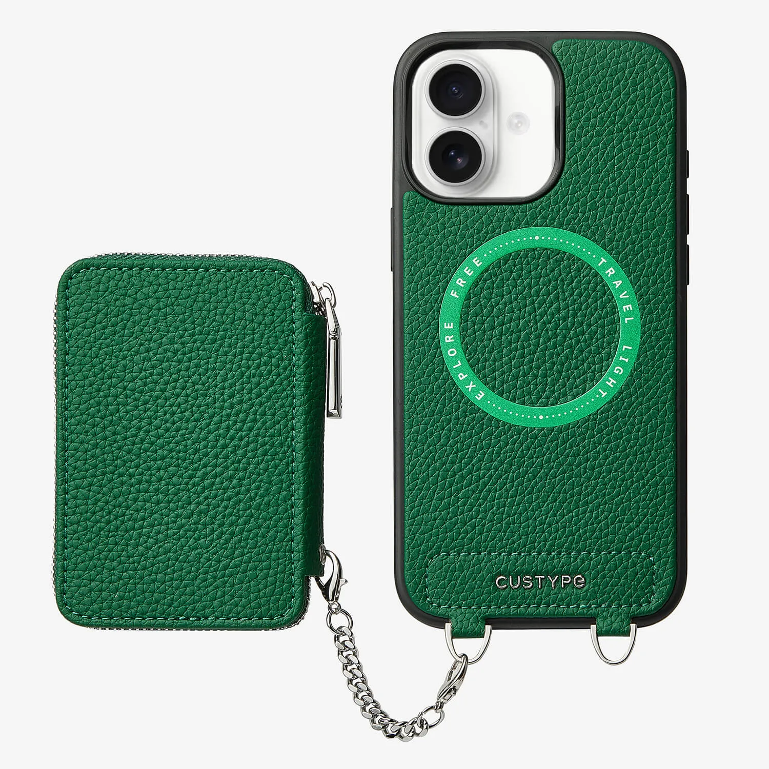 Lunar Silver Series- MagSafe Compatible Zipper Wallet Case Durable Build Texture Flexible Detail Design