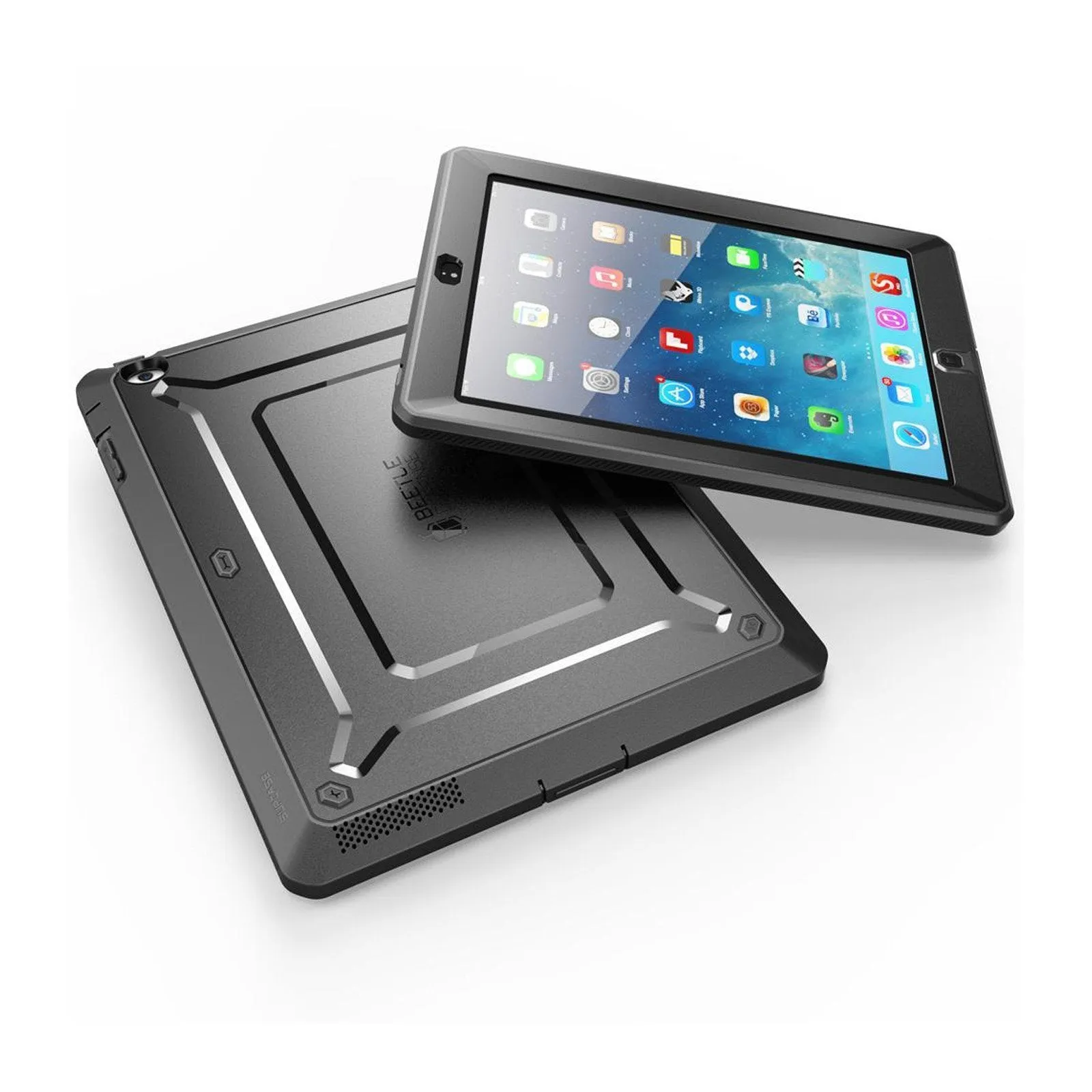 iPad 2 Unicorn Beetle PRO Case with Built in Screen Protector-Black daily work tablet protector shockproof protective folio