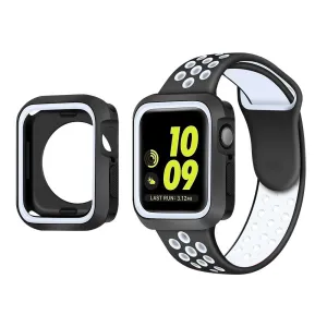 Apple Watch 7 Sport Strap   TPU Case (White/Black) Elegant Finish