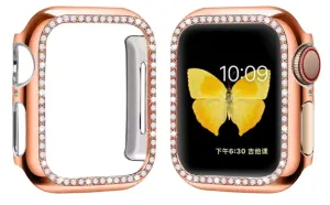 Hybrid Frame Apple Watch Diamond PC Hard Case (Rose Gold)