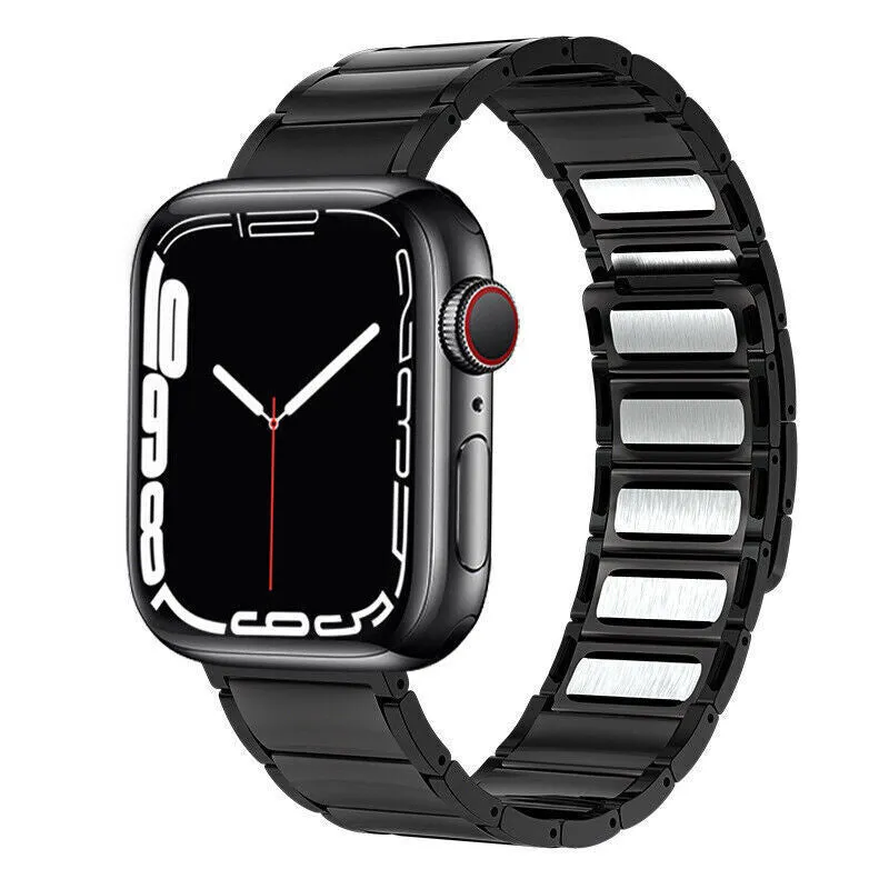 Apple Watch Magnetic Steel Strap (Black) Trendy Durable Style Premium Motion Gear