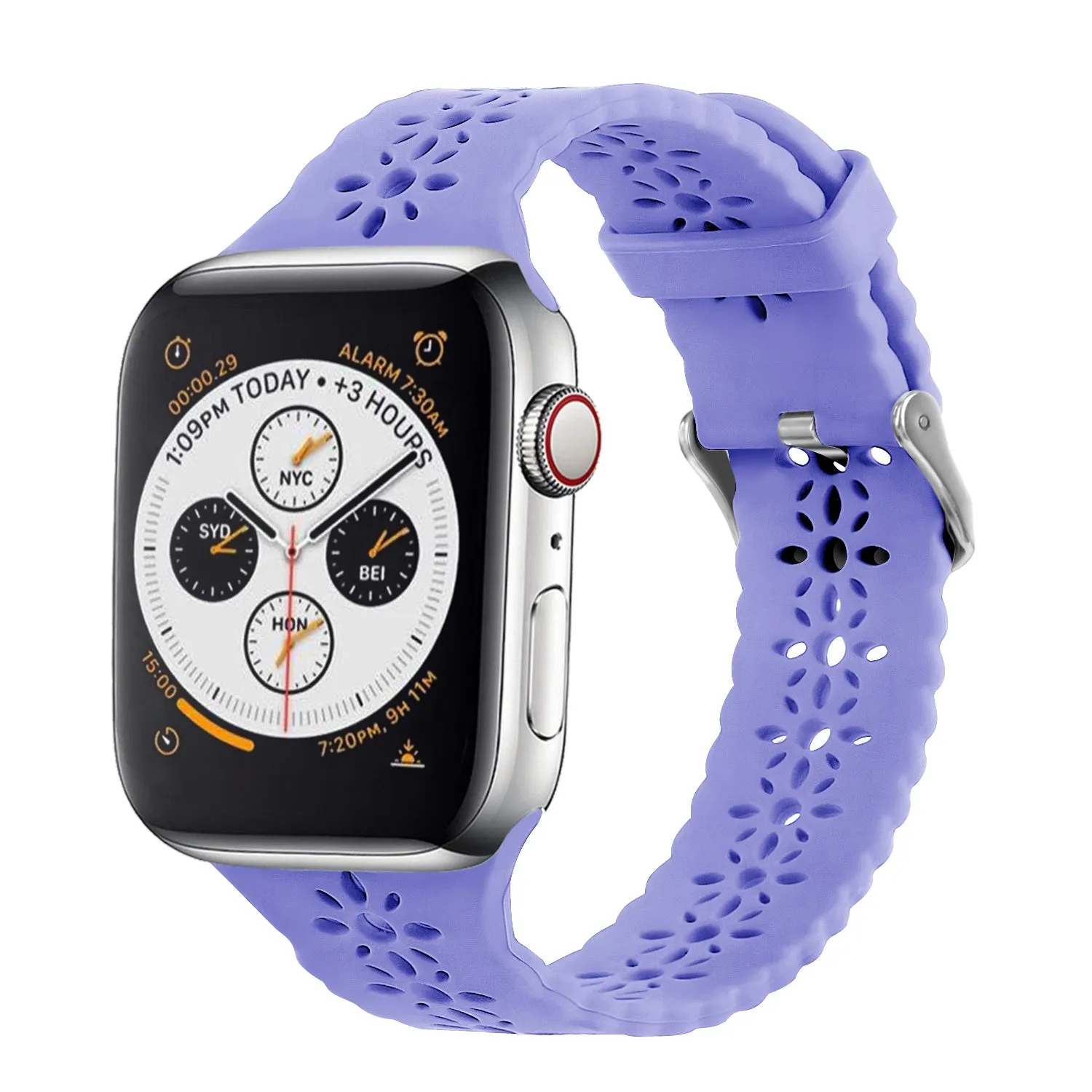 Fashion Outdoor Fit Professional Look Apple Watch Patterned Silicone Strap (Lilac)
