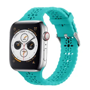 Apple Watch Patterned Silicone Strap (Turquoise) Flexible structure Stylish Flexibility