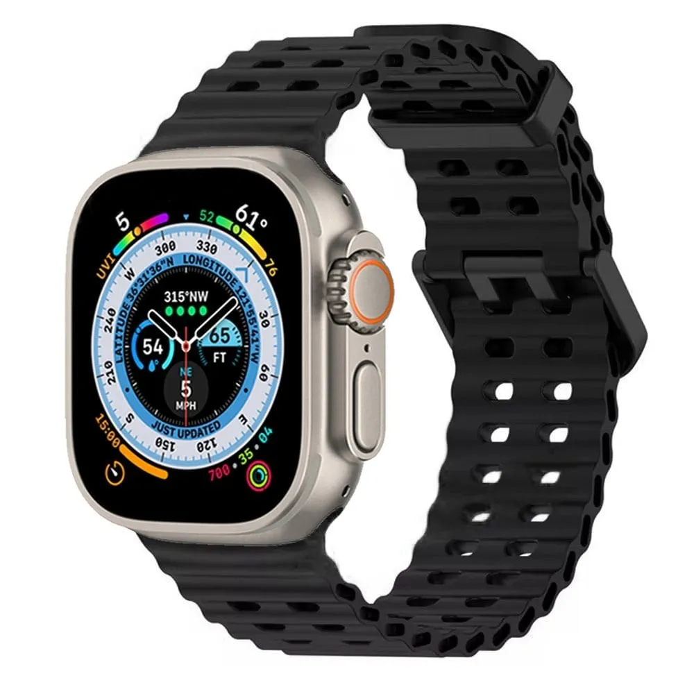 Durable Travel Gear Flexible Feature Design Apple Watch Second Wave Strap (Black)