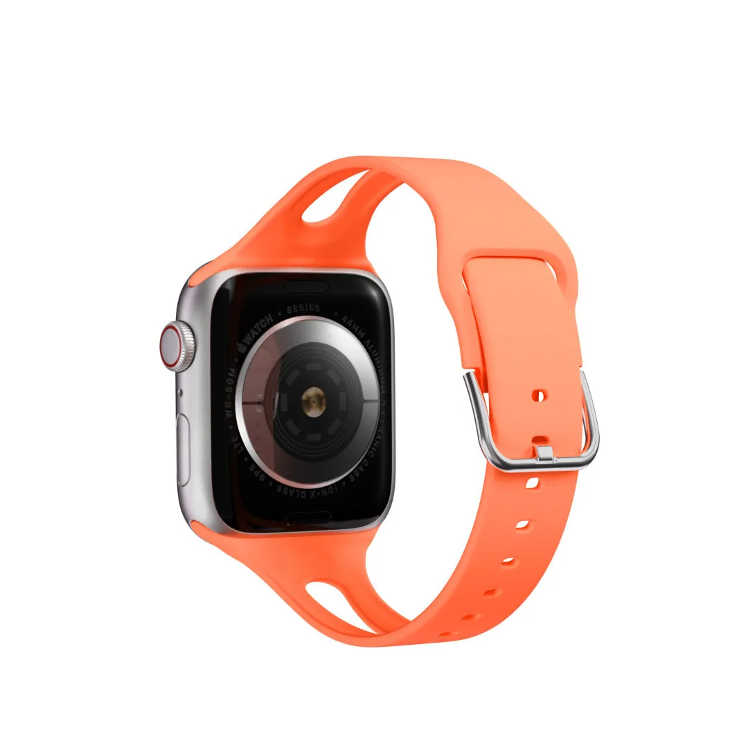 Lightweight Utility Gear Apple Watch Slim Silicone Strap (Coral)