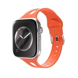 Quick Release Apple Watch Slim Silicone Strap (Coral)