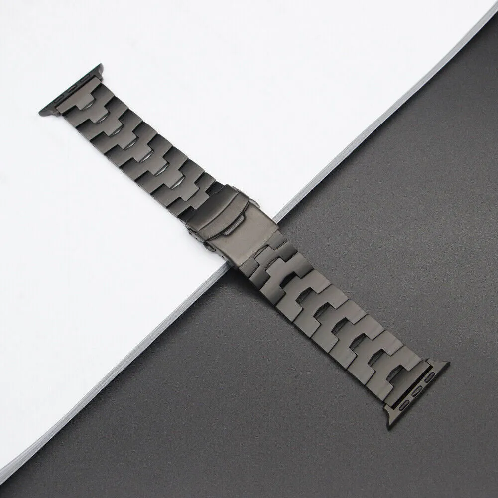 Silicone material Soft Classic Feel Apple Watch Titanium Grain Strap (Graphite)