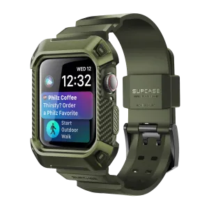 Apple Watch UB Pro Wristband Case (44mm/45mm)-Dark Green TPU Armor Shield Covering Sporty Cover