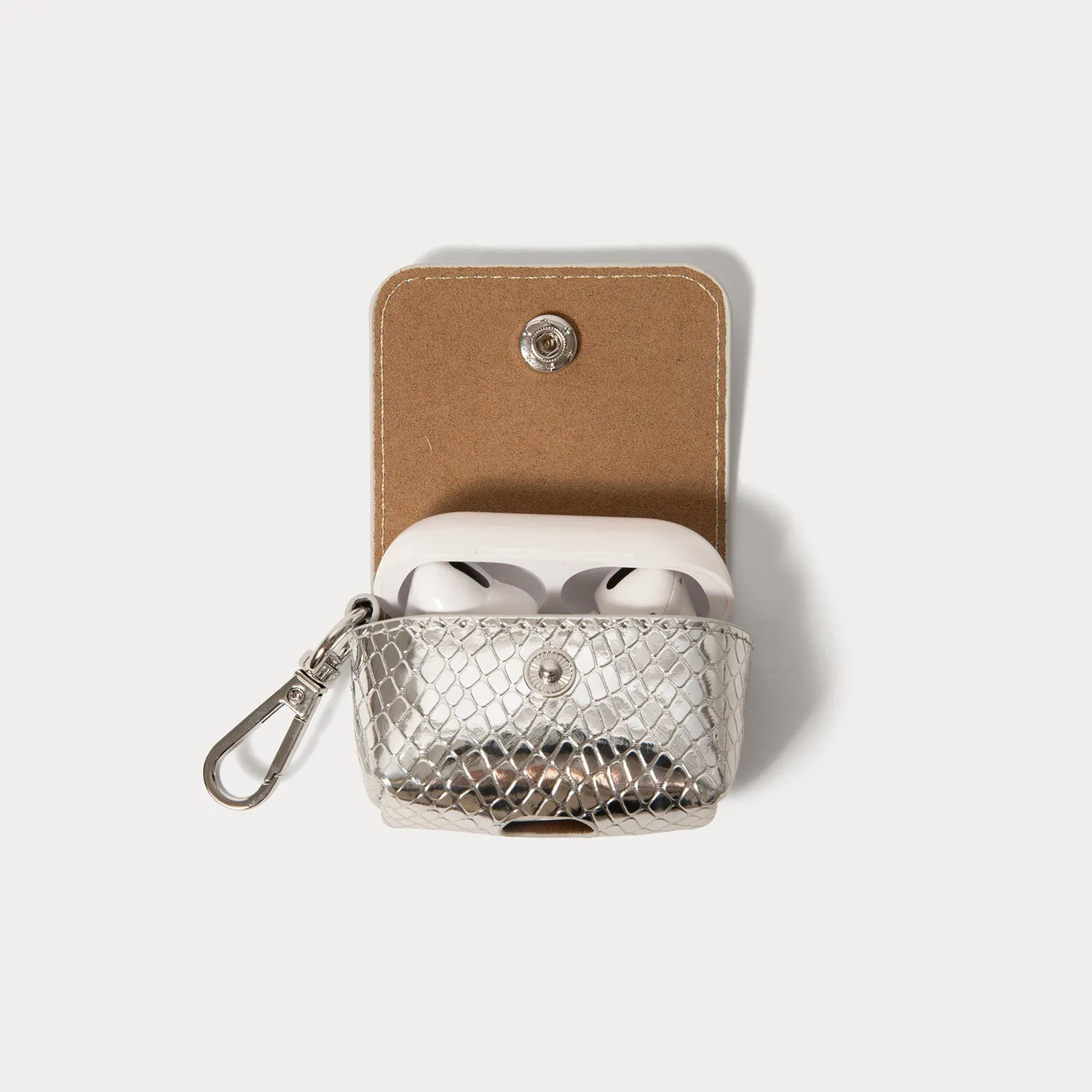 Avery AirPods Clip-On Pouch  - Chrome Silver/Silver Universal Compact Organizer eco case for airpods