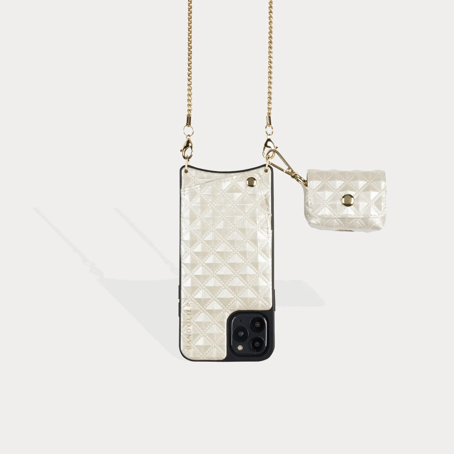 Avery AirPods Clip-On Pouch - Creme/Gold Fashion Compact Organizer