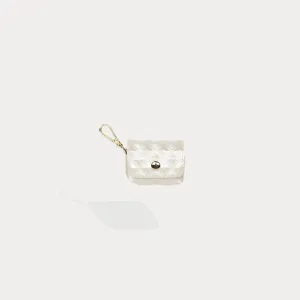 Hard Shell Pouch premium texture case Avery AirPods Clip-On Pouch - Creme/Gold