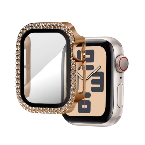 Full Coverage Shell Bandz Apple Watch 10 - 42mm Diamond Case with Glass (Rose Gold)