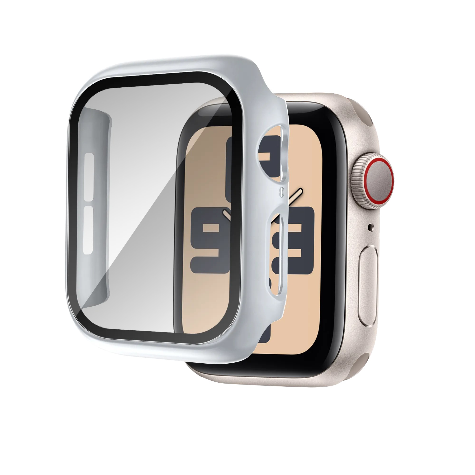 Full Armor Layer Clear View Bandz Apple Watch 10 - 46mm PC Case with Glass (Silver)