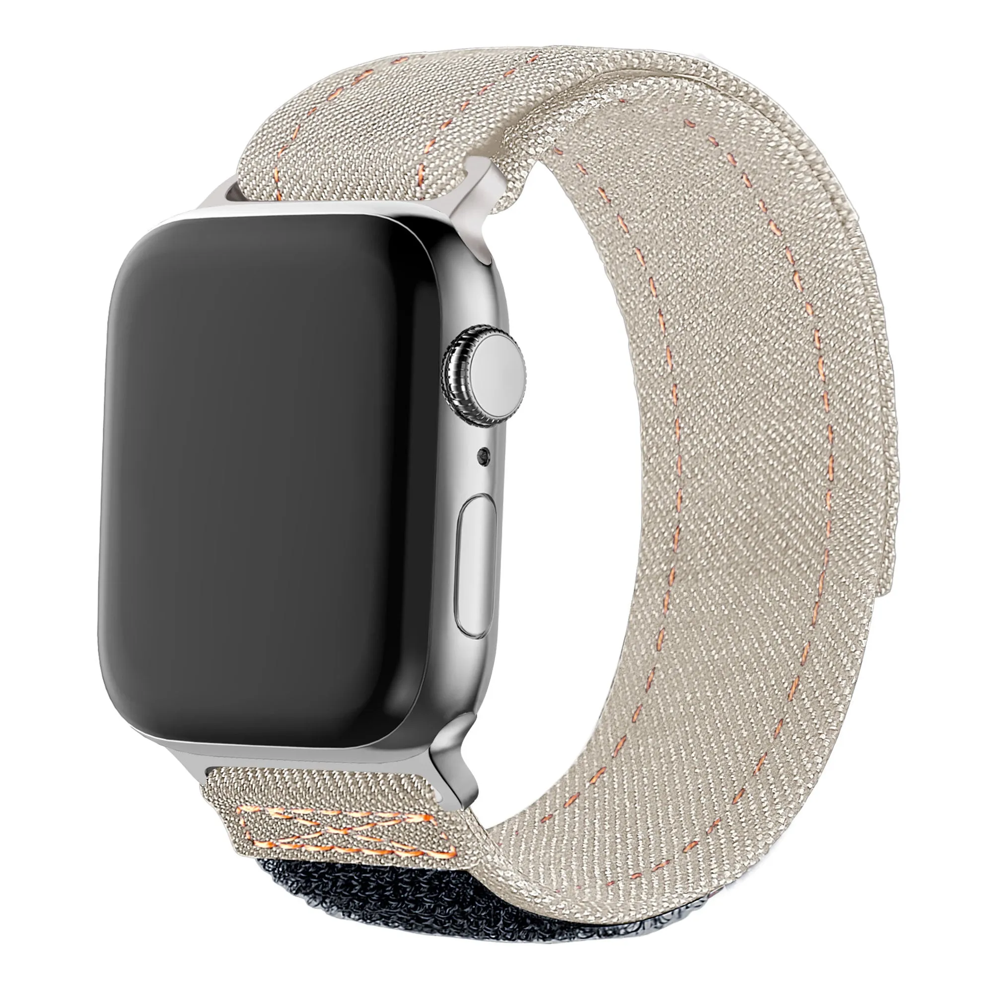 Minimal Sporty Look Bandz Apple Watch Denim Strap (Beige)