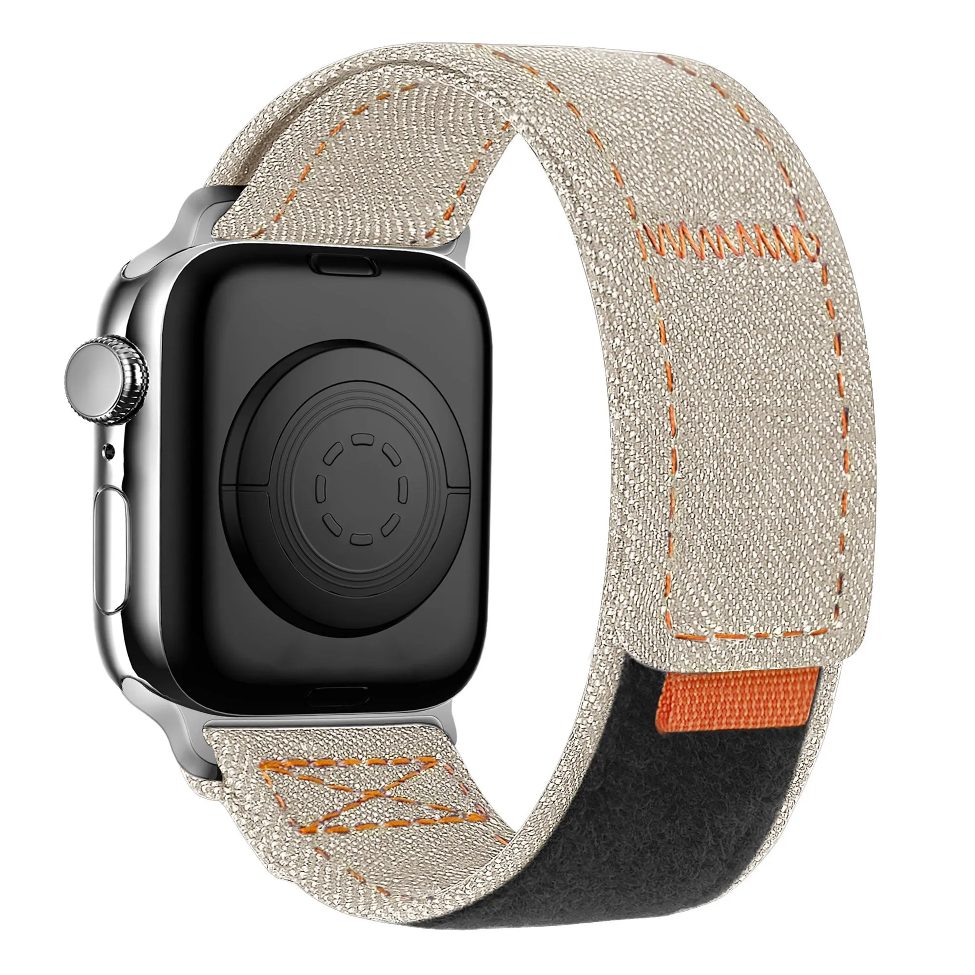 Bandz Apple Watch Denim Strap (Beige) Flexible Fit Daily Comfort Gear