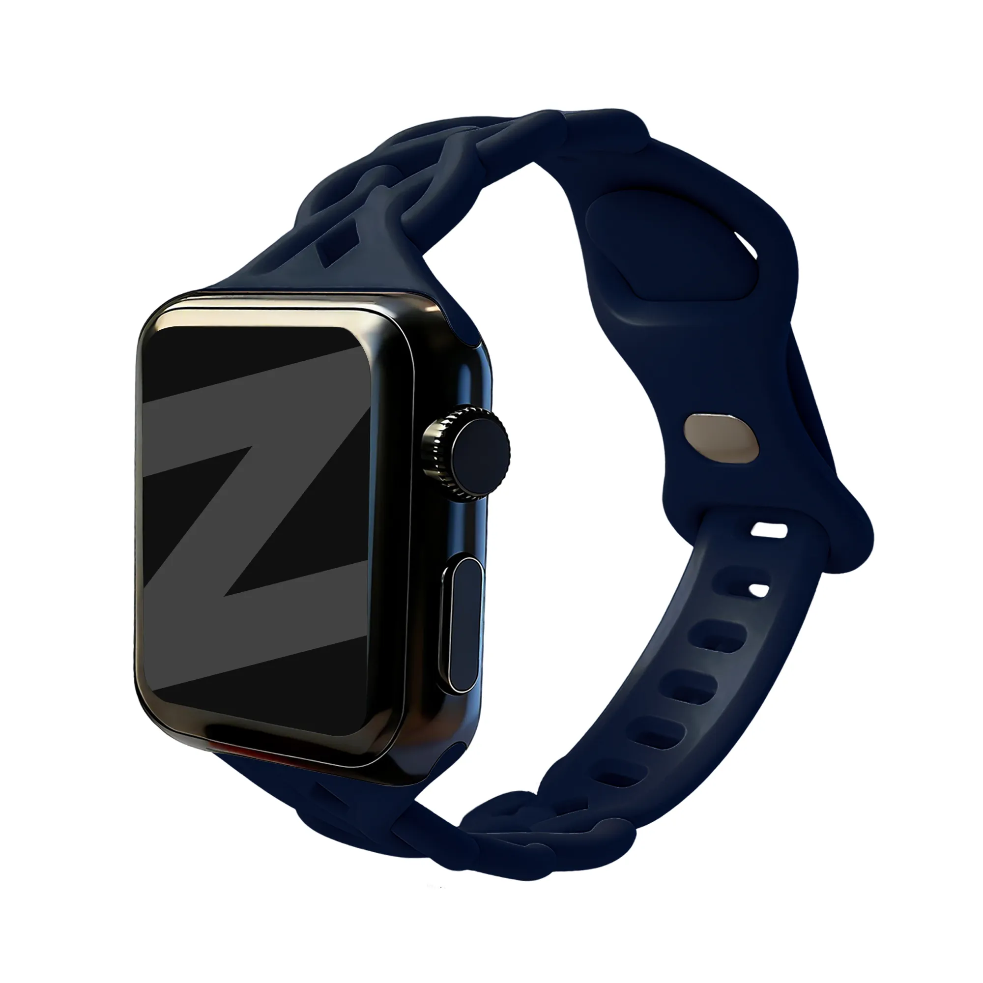 Casual Performance Bandz Apple Watch Silicone Strap 'Braided' (Dark Blue)