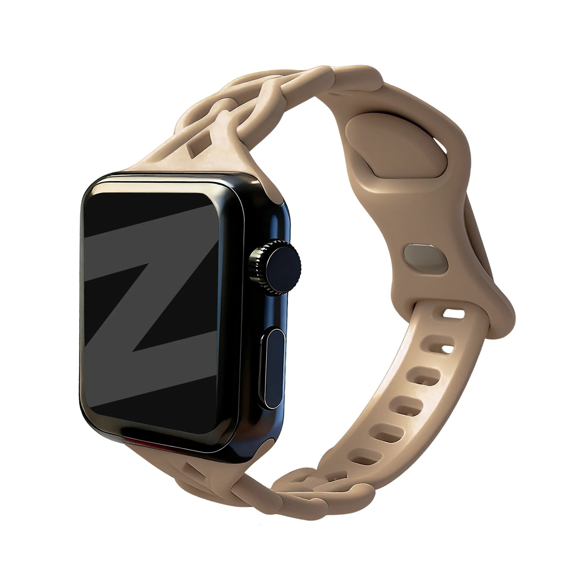 Bandz Apple Watch Silicone Strap 'Braided' (Milk Tea) Stylish Touch Everyday Use
