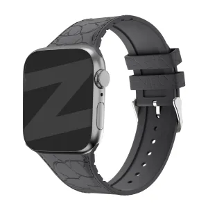 Bandz Apple Watch Silicone Strap With Leather Pattern (Dark Gray) Sleek Functional Style