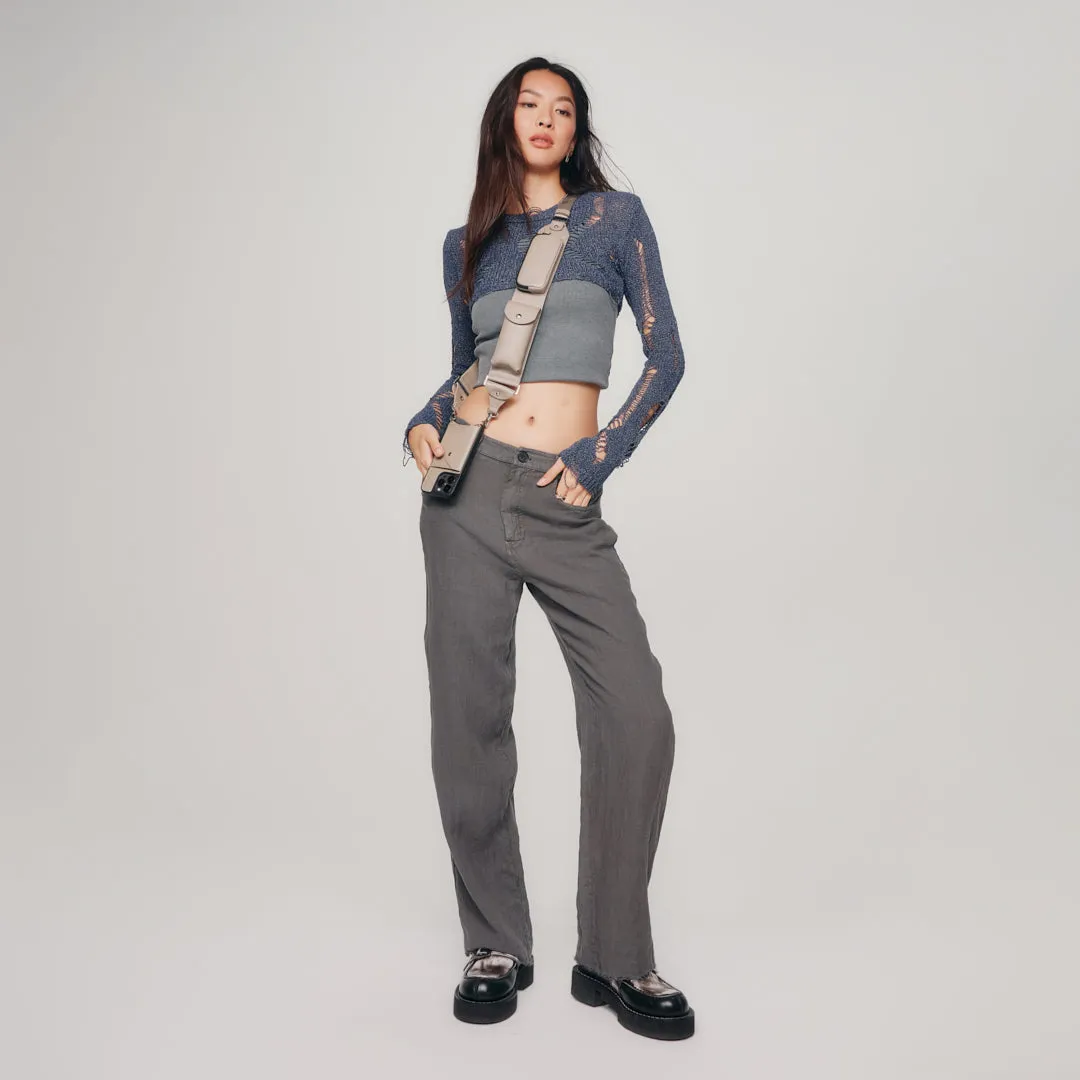 Billie Utility Crossbody with Case - Greige/Silver Trendy Design