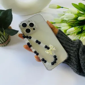Slim Feel Gloss Layer Finish Black Bow Charms For Phone Case