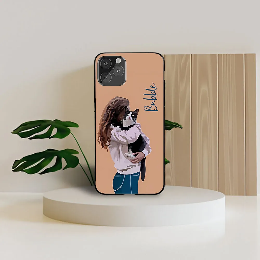 Blacky Cat Name Printed Protective Case Clear Edge Vivid Surface