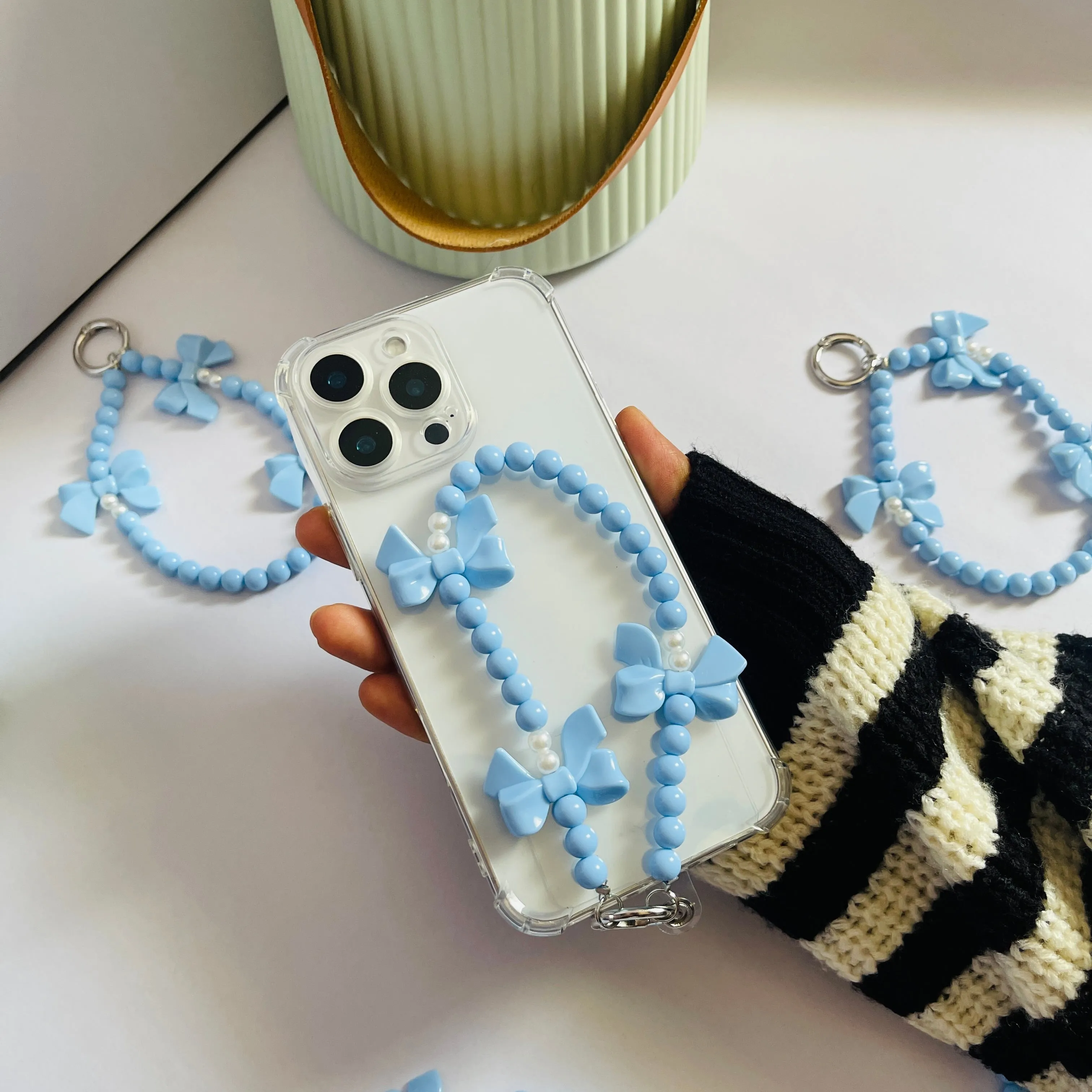 Blue bow Charms For Phone Case Protective Touch