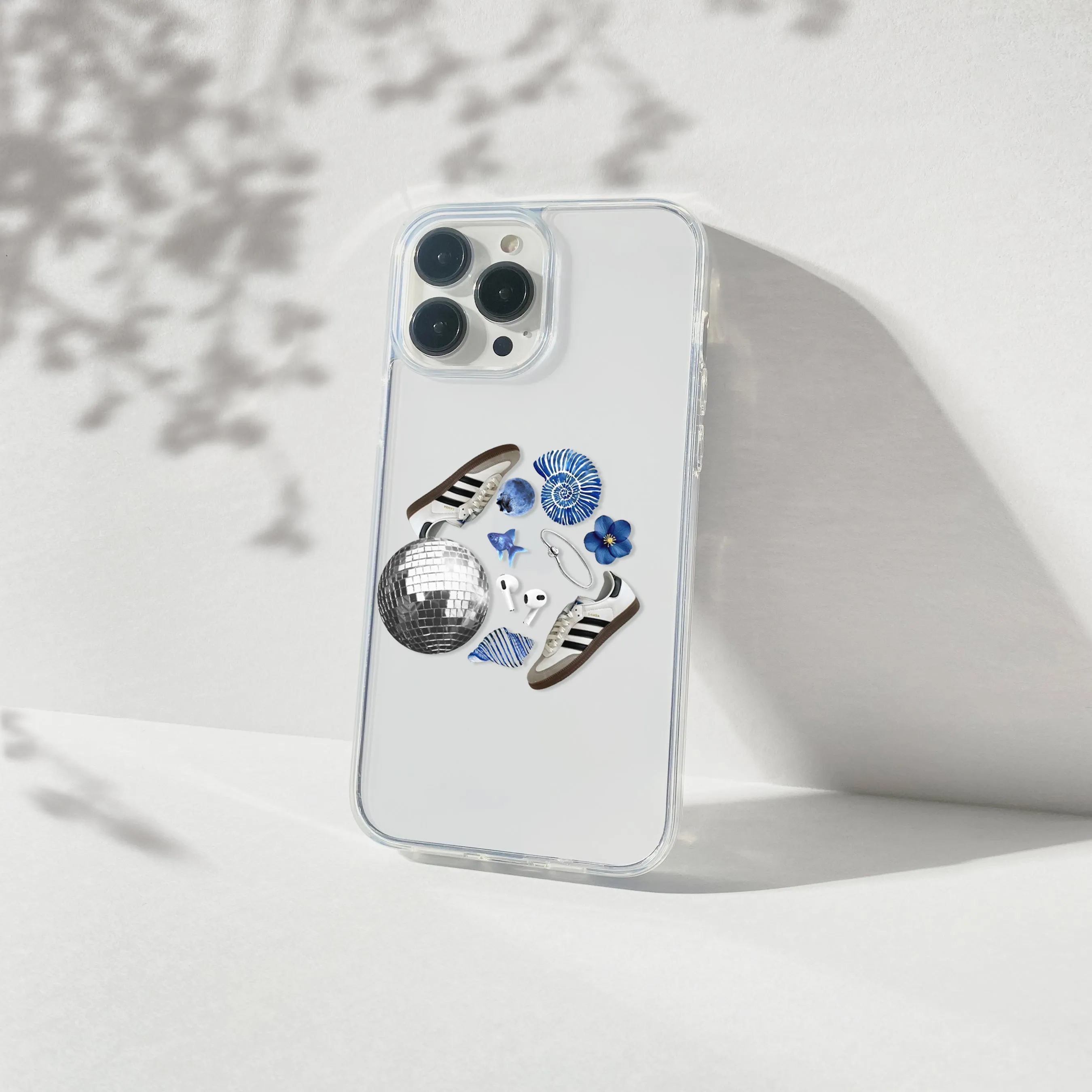 Minimal Texture Blue Y2K Aesthetic Silicone Clear Case