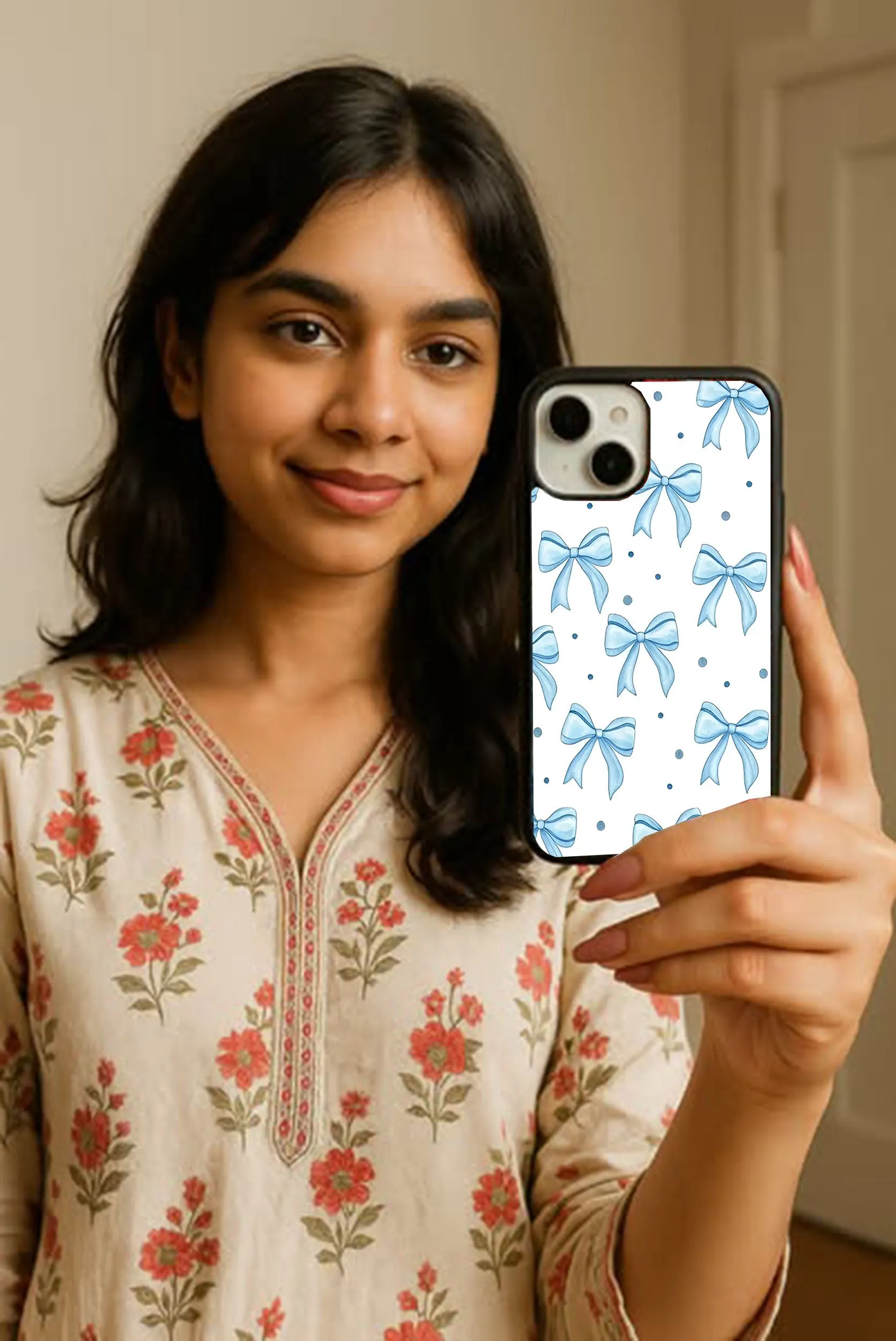 Bow & Dot Printed Protective case Shock Layer