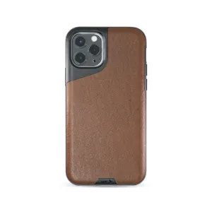 Brown Leather Phone Case - Contour Patterned Design