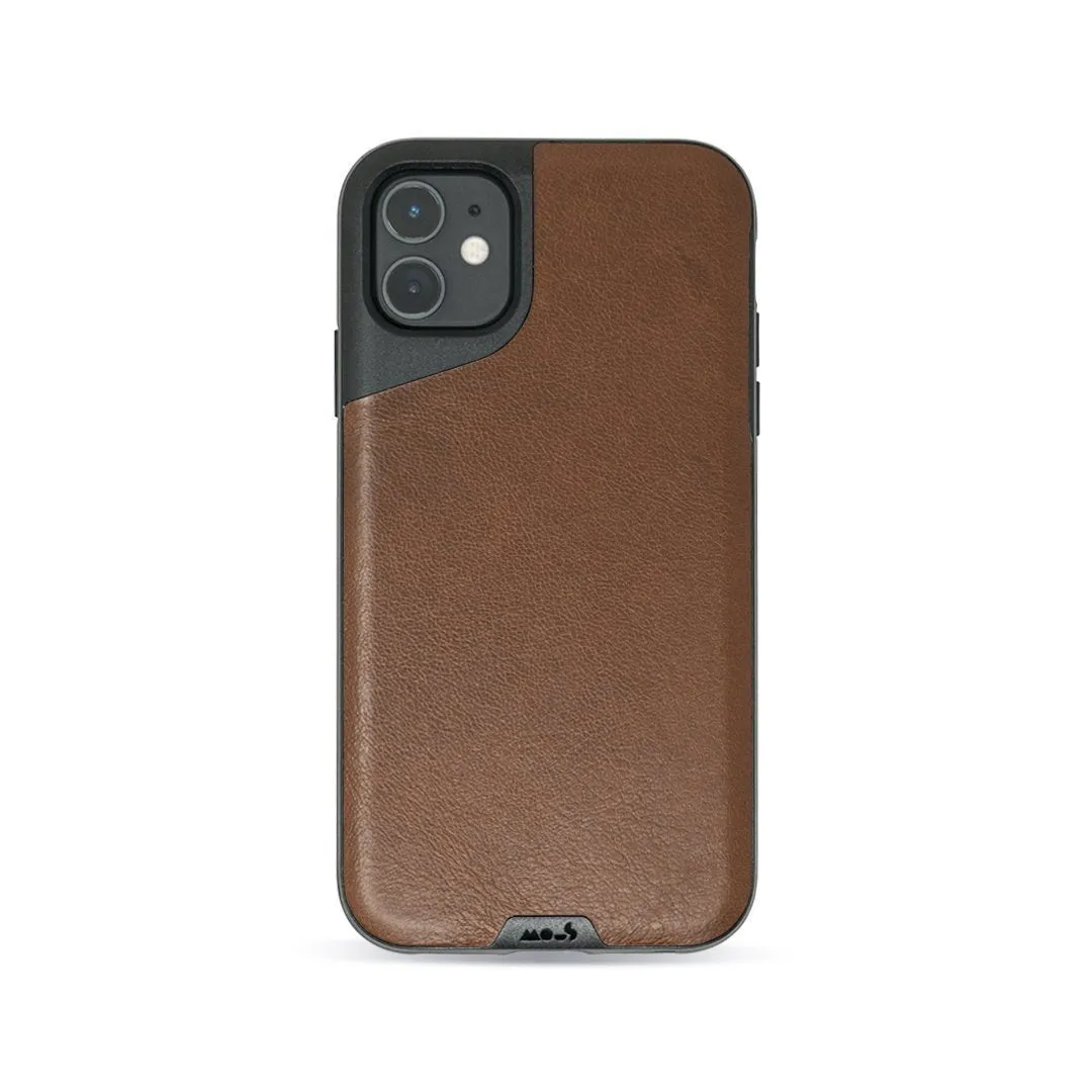 Dust proof Trendy Texture Brown Leather Phone Case - Contour