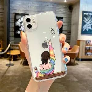 Textured Grip Girly Clear Phone Case