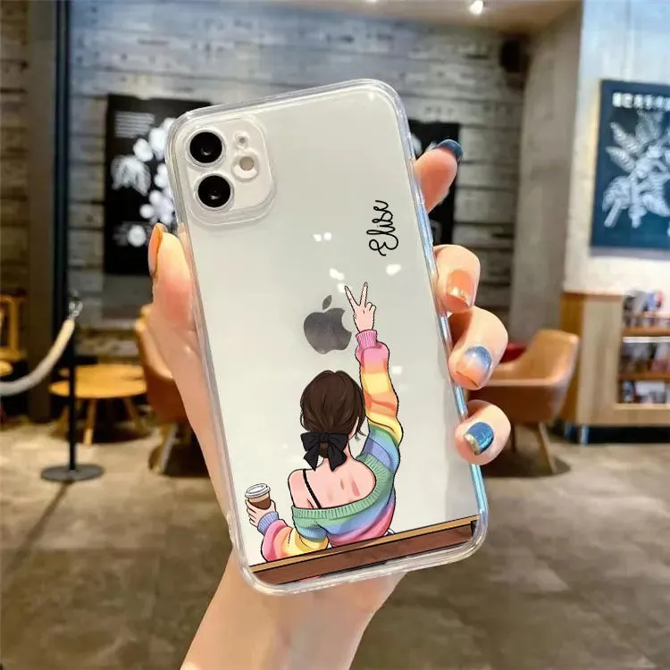 Textured Grip Girly Clear Phone Case