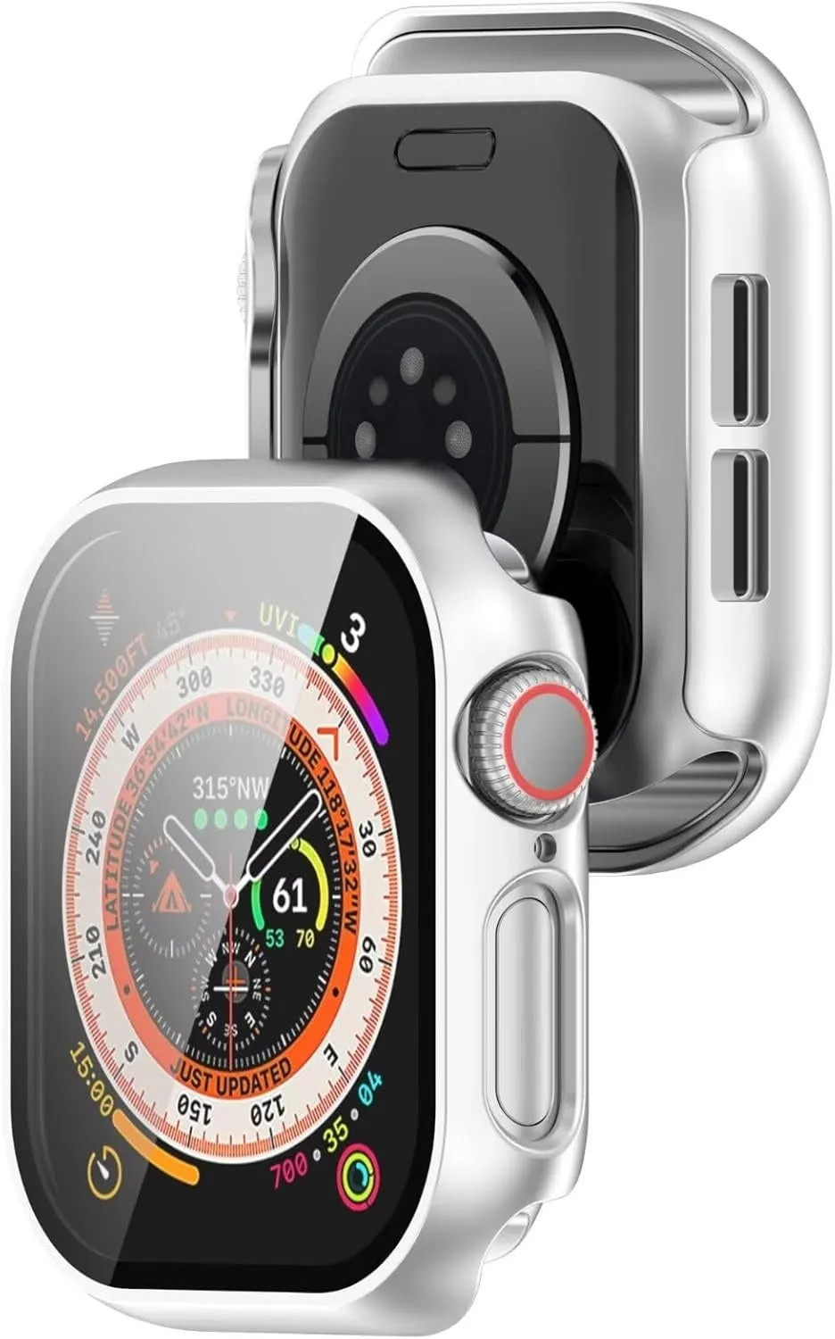 Apple Watch 10 Hard Case with Glass (Silver) Ergonomic Design