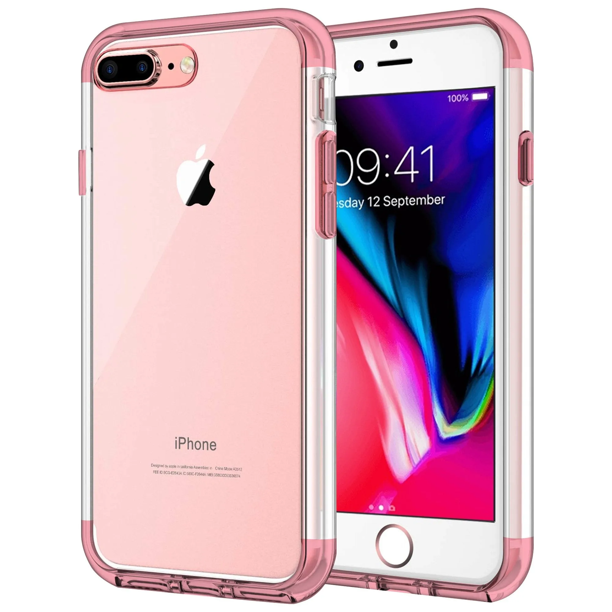 Case for iPhone 7 Plus Shock Proof Soft TPU Silicone Phone Clear Slim Cover 3D Effect