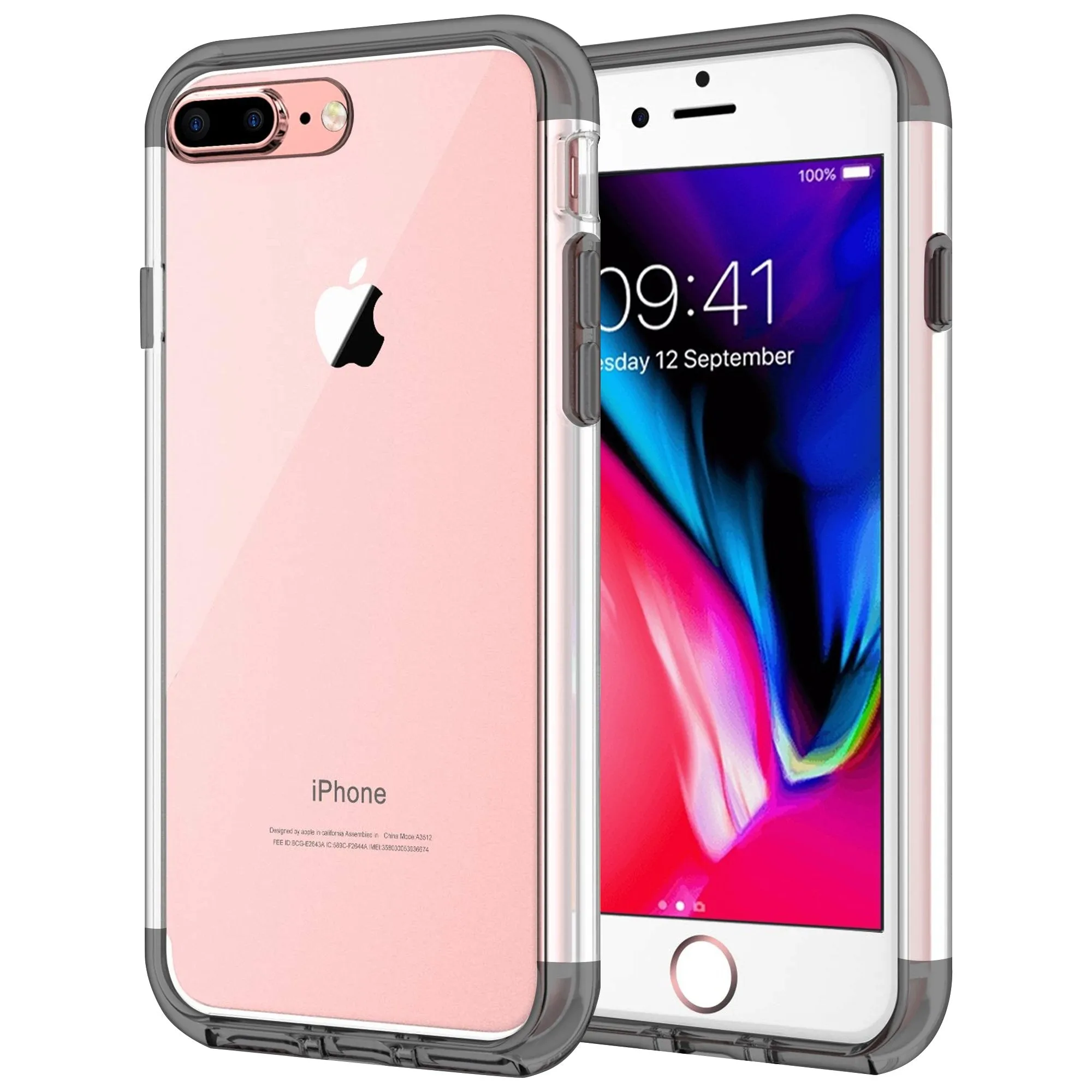 Case for iPhone 7 Plus Shock Proof Soft TPU Silicone Phone Clear Slim Cover slim fit