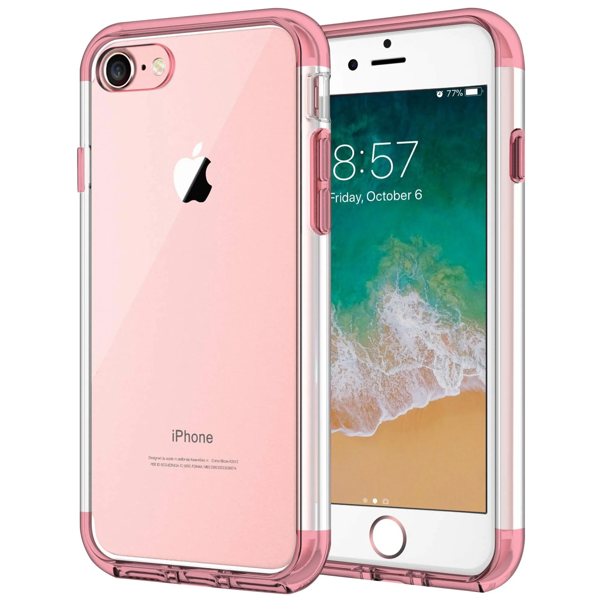Textured Detail Case for iPhone 7 Shock Proof Soft TPU Silicone Phone Clear Slim Cover