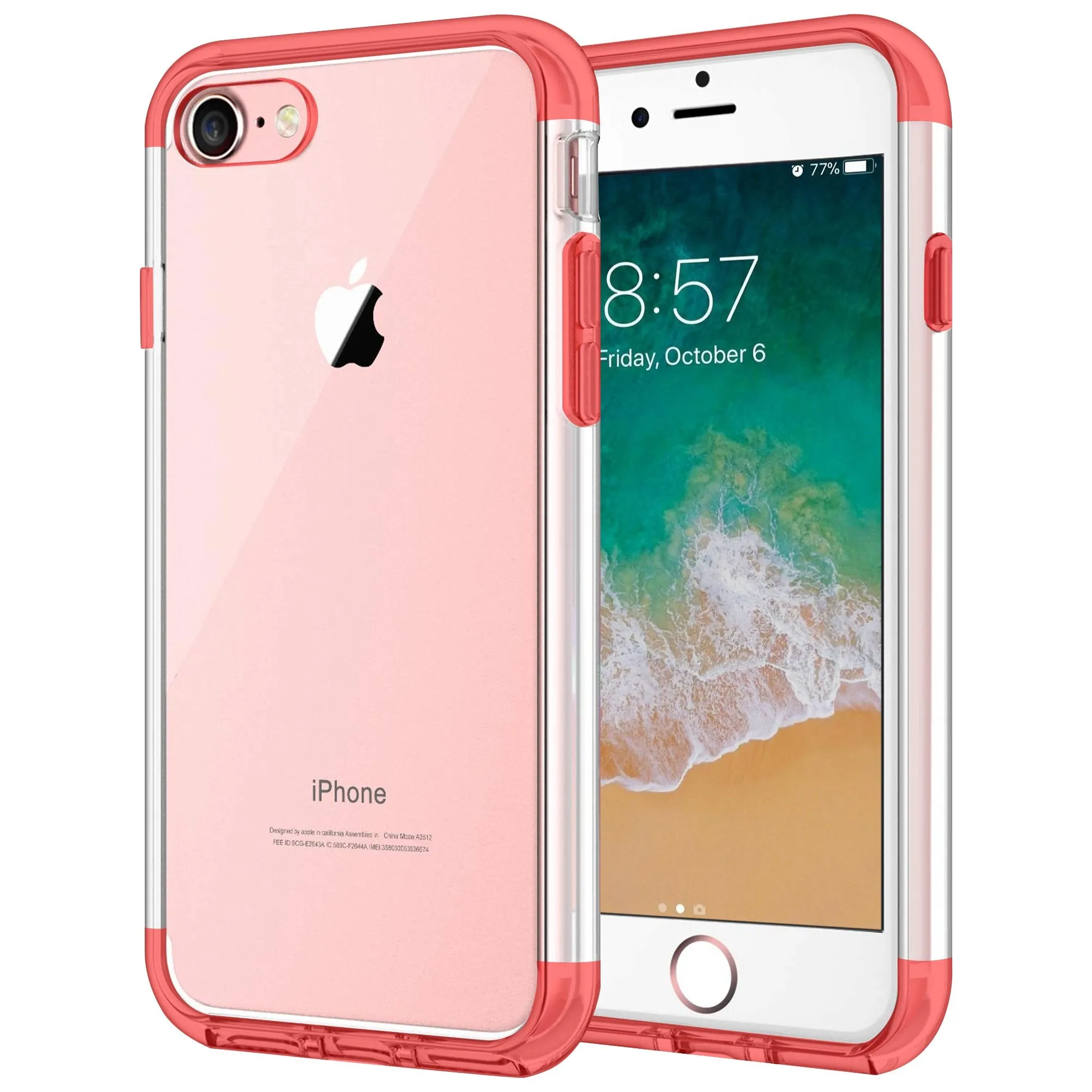 Case for iPhone 7 Shock Proof Soft TPU Silicone Phone Clear Slim Cover Fashion Texture