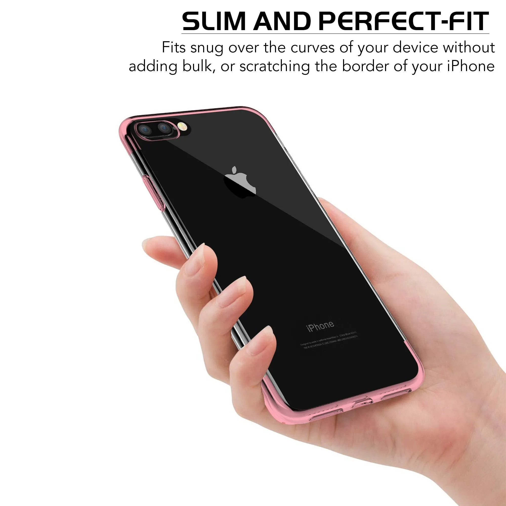 Case for iPhone 8 Plus Shock Proof Soft TPU Silicone Phone Clear Slim Cover Tough Exterior