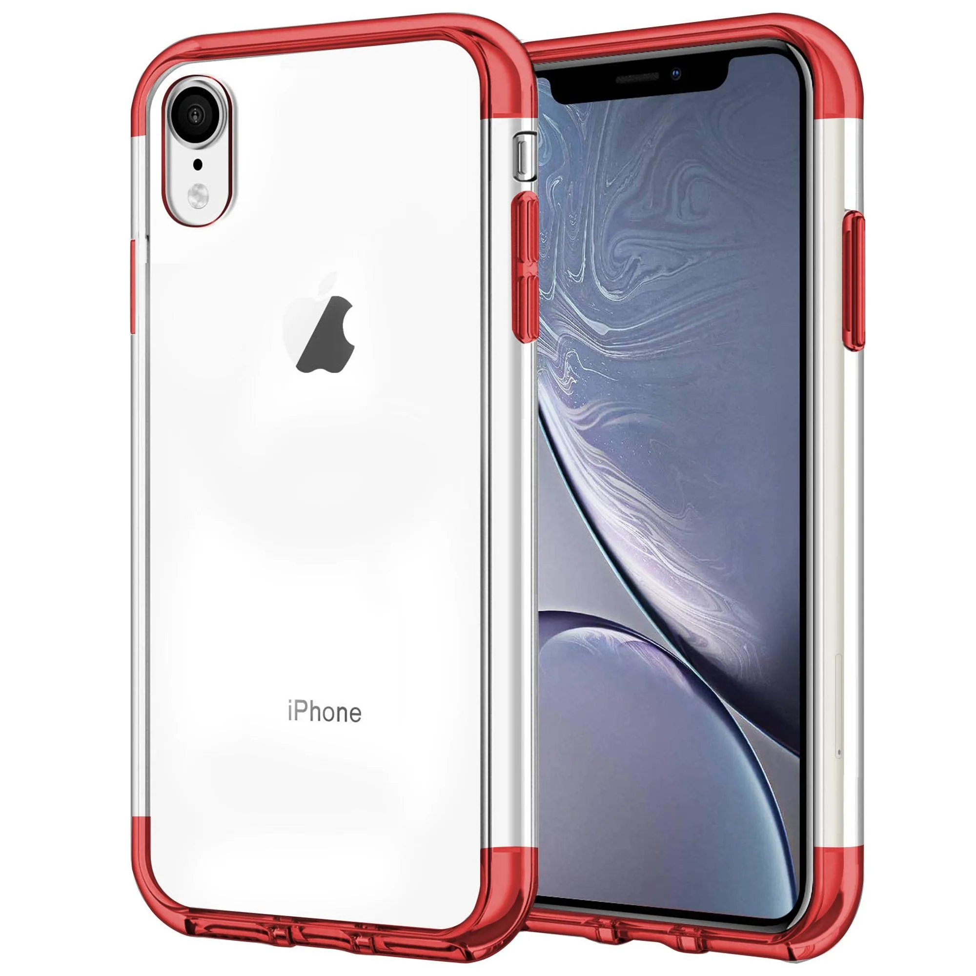 Case for iPhone XR Shock Proof Soft TPU Silicone Phone Clear Slim Cover Full Coverage Premium Texture